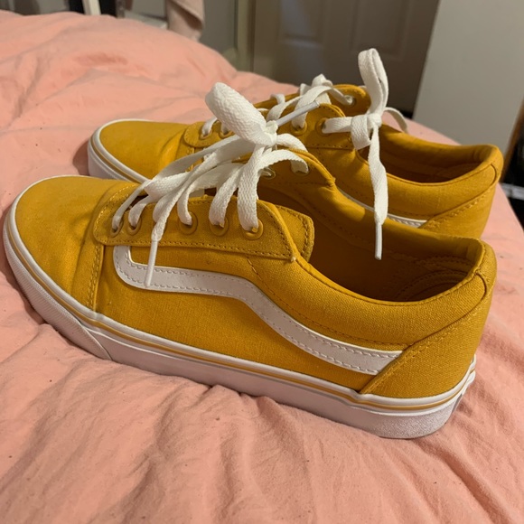 burnt yellow vans